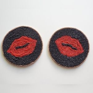 Decorative Drink Coasters - Lips